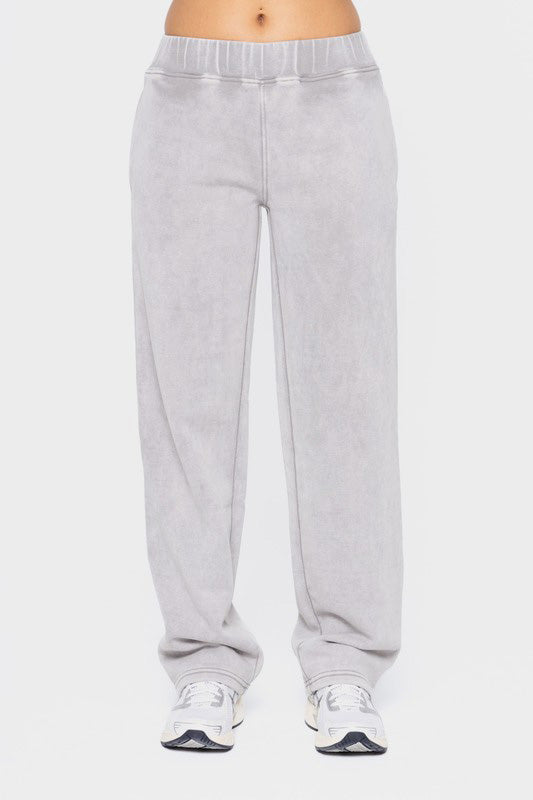 Mono B Elastic Waist Fleece Pants with Pockets