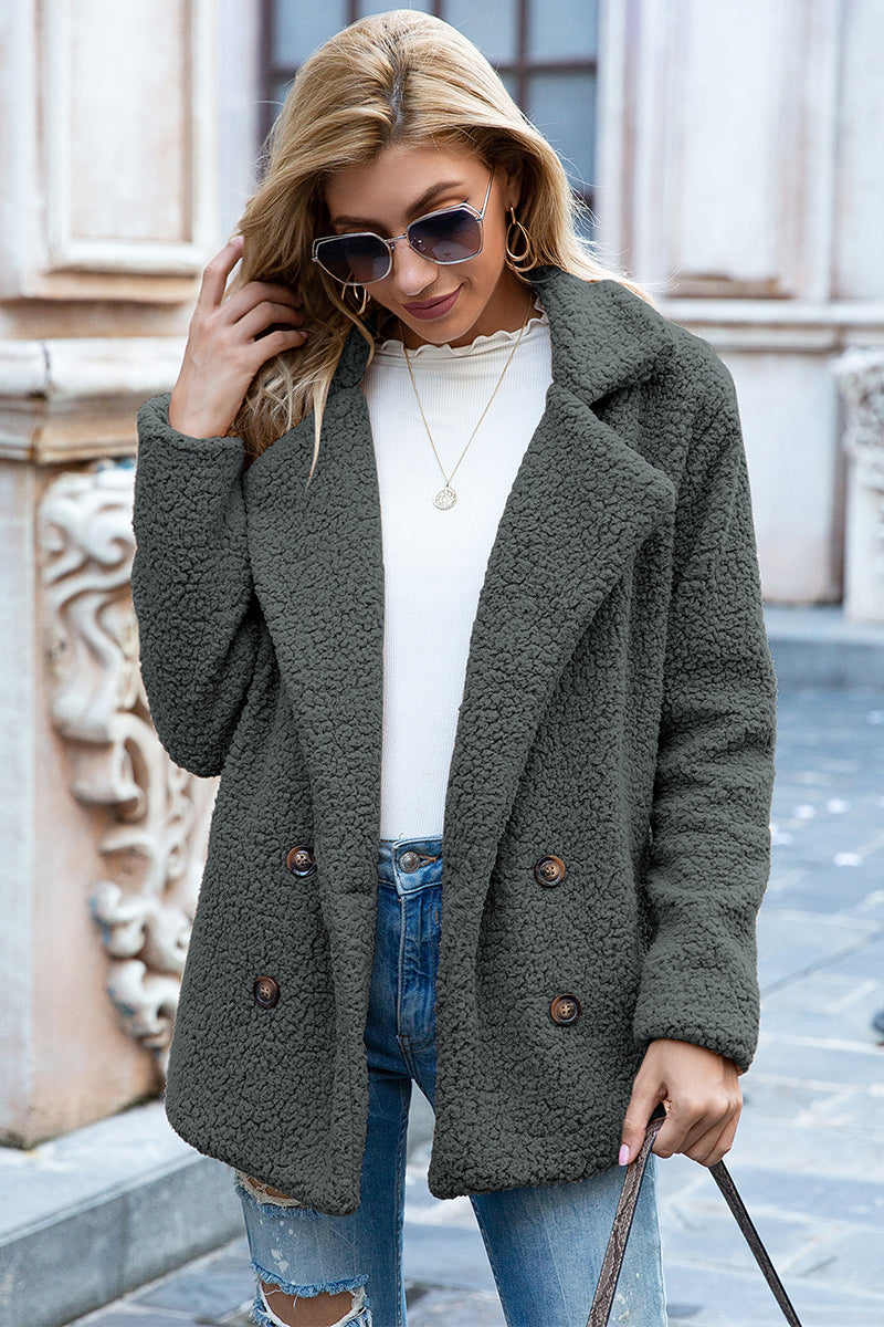 Ivy Lane Full Size Lapel Collar Sherpa Coat