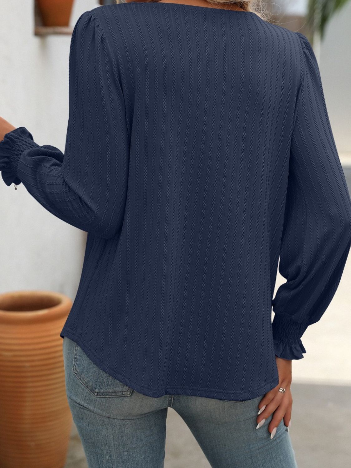 Mandy Square Neck Long Sleeve Top